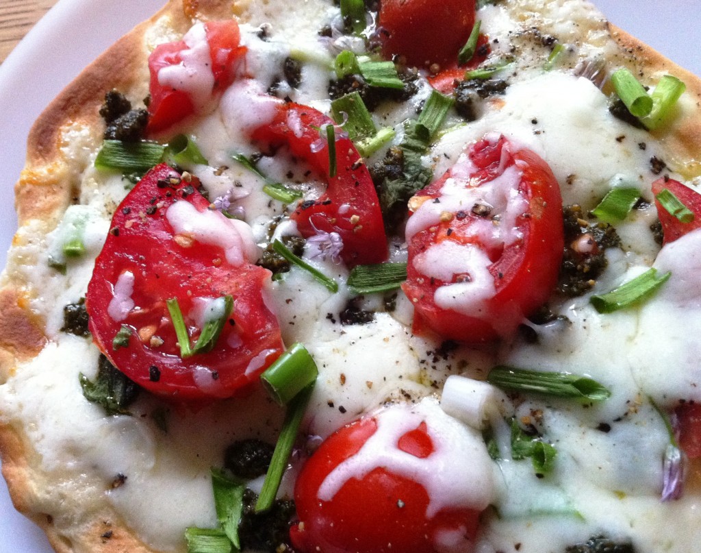Pita close-up Pita pizza close-up
