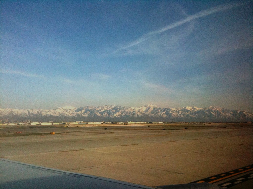 The Rockies from the tarmac