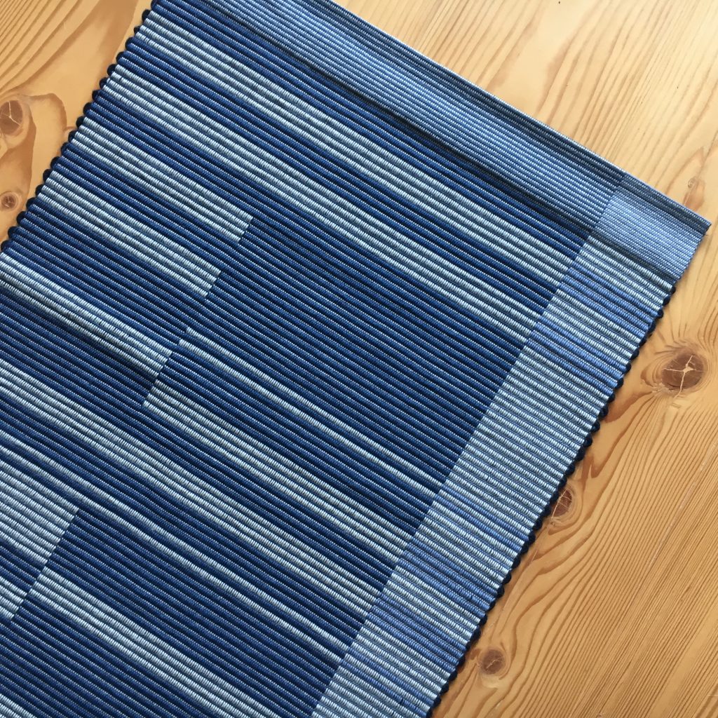 Detail of rep weave rug, original design, 100% cotton, woven on four shafts