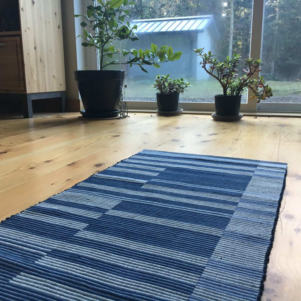 Detail of rep weave rug, original design, 100% cotton, woven on four shafts