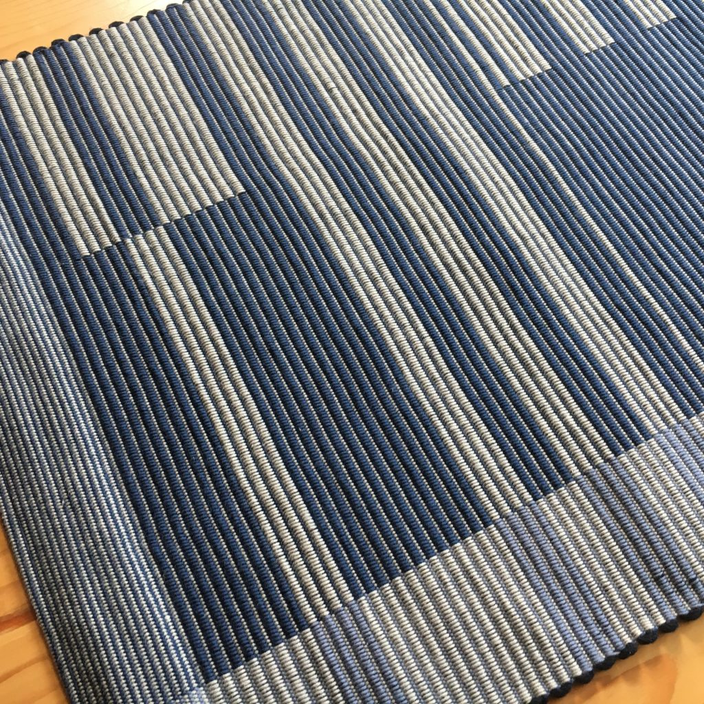 Detail of rep weave rug, original design, 100% cotton, woven on four shafts