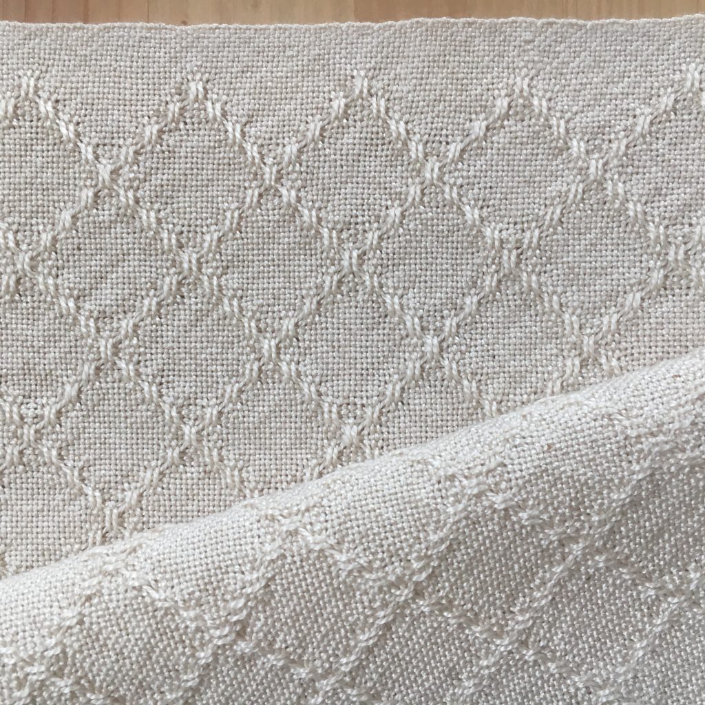 Huck lace napkins in white 8/2 cotton