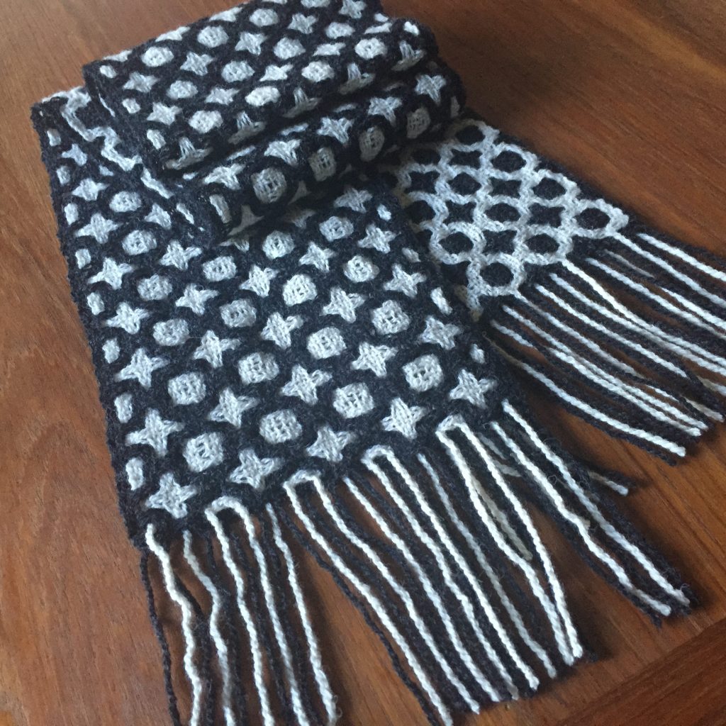 100% wool deflected doubleweave scarf